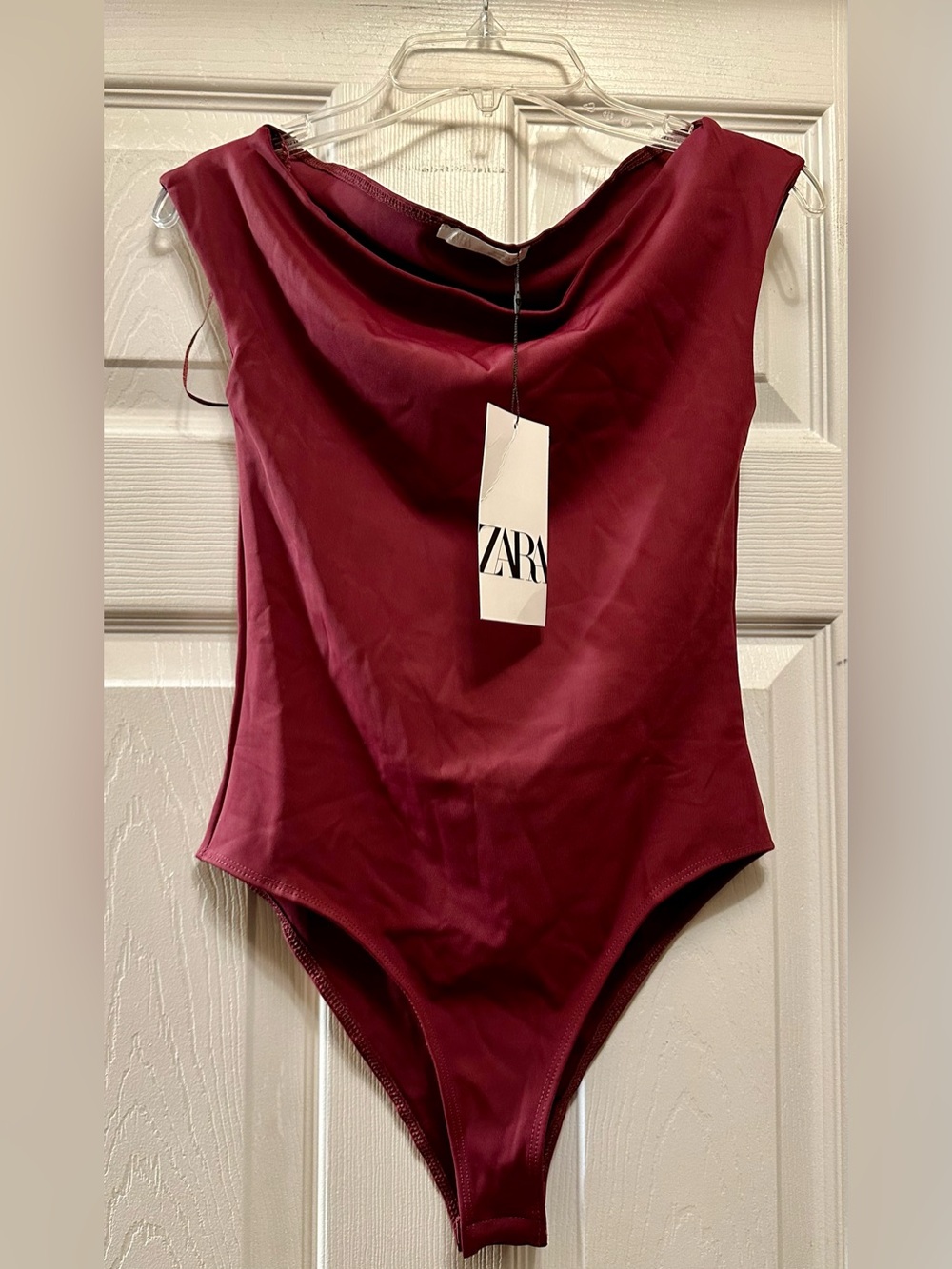 Zara Deep Burgundy One-Piece Swimsuit